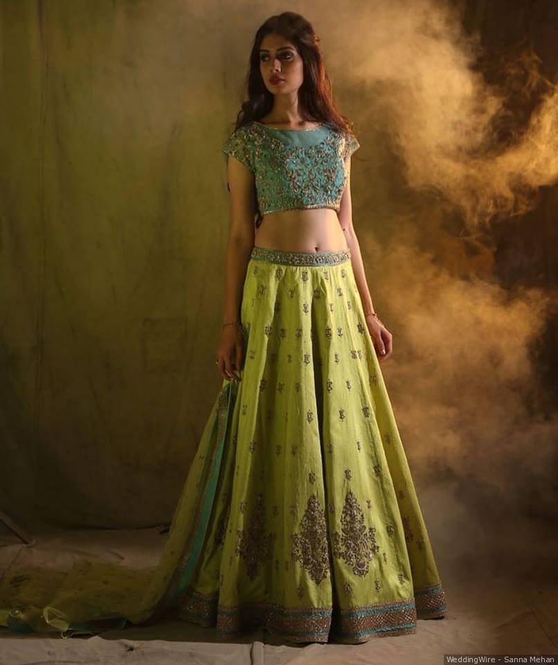 Use these 10 crop top lehenga designs to boost your style